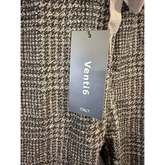 Venti6 Pants Women's XL Black Brown Houndstooth Flat Front Drawstring 5 Pockets - Picture 4 of 7